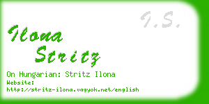 ilona stritz business card